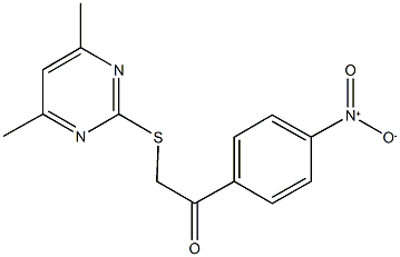 2-[(4,6-dimethyl-2-pyrimidinyl)sulfanyl]-1-{4-nitrophenyl}ethanone Struktur