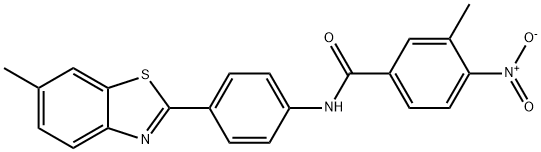 4-nitro-3-methyl-N-[4-(6-methyl-1,3-benzothiazol-2-yl)phenyl]benzamide Struktur