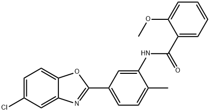 N-[5-(5-chloro-1,3-benzoxazol-2-yl)-2-methylphenyl]-2-methoxybenzamide Struktur