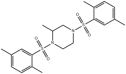 1,4-bis[(2,5-dimethylphenyl)sulfonyl]-2-methylpiperazine Struktur