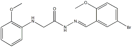 N'-(5-bromo-2-methoxybenzylidene)-2-(2-methoxyanilino)acetohydrazide Struktur