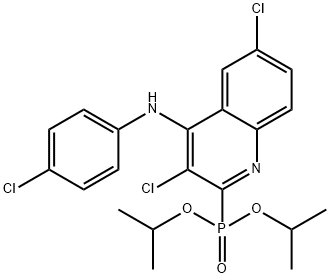 diisopropyl 3,6-dichloro-4-(4-chloroanilino)-2-quinolinylphosphonate Struktur