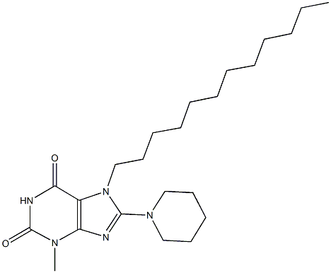 7-dodecyl-3-methyl-8-piperidin-1-yl-3,7-dihydro-1H-purine-2,6-dione Struktur