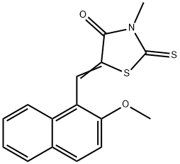 5-[(2-methoxy-1-naphthyl)methylene]-3-methyl-2-thioxo-1,3-thiazolidin-4-one Struktur