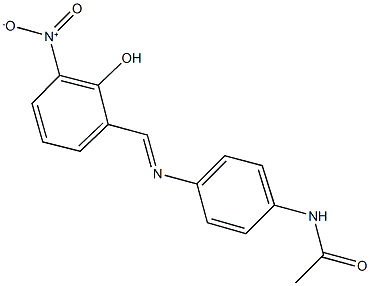 N-[4-({2-hydroxy-3-nitrobenzylidene}amino)phenyl]acetamide Struktur