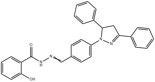 N'-[4-(3,5-diphenyl-4,5-dihydro-1H-pyrazol-1-yl)benzylidene]-2-hydroxybenzohydrazide Struktur