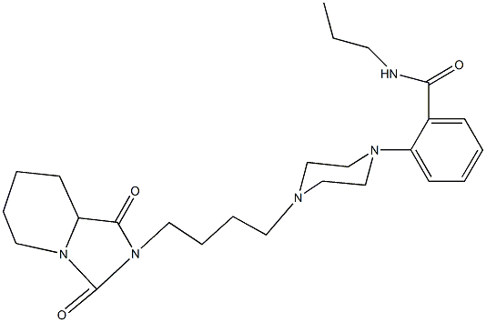 2-{4-[4-(1,3-dioxohexahydroimidazo[1,5-a]pyridin-2(3H)-yl)butyl]-1-piperazinyl}-N-propylbenzamide Struktur