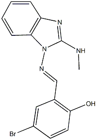 4-bromo-2-({[2-(methylamino)-1H-benzimidazol-1-yl]imino}methyl)phenol Struktur