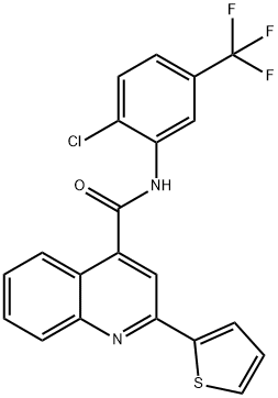 N-[2-chloro-5-(trifluoromethyl)phenyl]-2-(2-thienyl)-4-quinolinecarboxamide Struktur