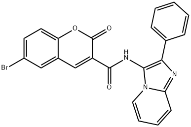 6-bromo-2-oxo-N-(2-phenylimidazo[1,2-a]pyridin-3-yl)-2H-chromene-3-carboxamide Struktur