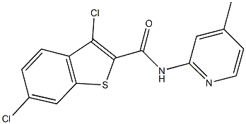 3,6-dichloro-N-(4-methyl-2-pyridinyl)-1-benzothiophene-2-carboxamide Struktur