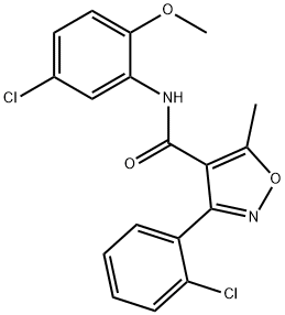 N-(5-chloro-2-methoxyphenyl)-3-(2-chlorophenyl)-5-methylisoxazole-4-carboxamide Struktur