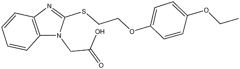 (2-{[2-(4-ethoxyphenoxy)ethyl]sulfanyl}-1H-benzimidazol-1-yl)acetic acid Struktur