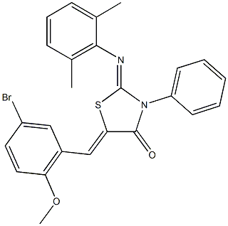 5-(5-bromo-2-methoxybenzylidene)-2-[(2,6-dimethylphenyl)imino]-3-phenyl-1,3-thiazolidin-4-one Struktur