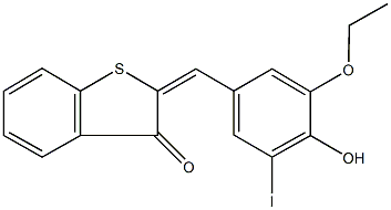 2-(3-ethoxy-4-hydroxy-5-iodobenzylidene)-1-benzothiophen-3(2H)-one Struktur