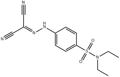 4-[2-(dicyanomethylene)hydrazino]-N,N-diethylbenzenesulfonamide Struktur