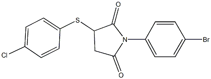 1-(4-bromophenyl)-3-[(4-chlorophenyl)sulfanyl]-2,5-pyrrolidinedione Struktur