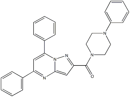 5,7-diphenyl-2-[(4-phenyl-1-piperazinyl)carbonyl]pyrazolo[1,5-a]pyrimidine Struktur