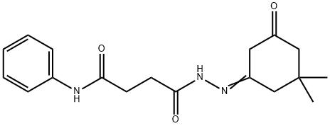 4-[2-(3,3-dimethyl-5-oxocyclohexylidene)hydrazino]-4-oxo-N-phenylbutanamide Struktur