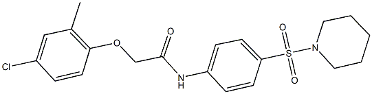 2-(4-chloro-2-methylphenoxy)-N-[4-(1-piperidinylsulfonyl)phenyl]acetamide Struktur