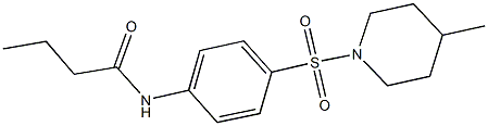 N-{4-[(4-methyl-1-piperidinyl)sulfonyl]phenyl}butanamide Struktur