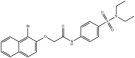 2-[(1-bromo-2-naphthyl)oxy]-N-{4-[(diethylamino)sulfonyl]phenyl}acetamide Struktur