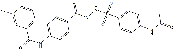 N-{4-[(2-{[4-(acetylamino)phenyl]sulfonyl}hydrazino)carbonyl]phenyl}-3-methylbenzamide Struktur