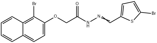 2-[(1-bromo-2-naphthyl)oxy]-N'-[(5-bromo-2-thienyl)methylene]acetohydrazide Struktur