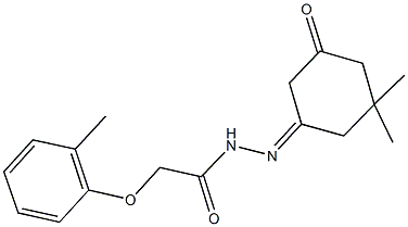 N'-(3,3-dimethyl-5-oxocyclohexylidene)-2-(2-methylphenoxy)acetohydrazide Struktur