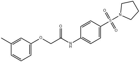 2-(3-methylphenoxy)-N-[4-(1-pyrrolidinylsulfonyl)phenyl]acetamide Struktur