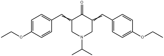 3,5-bis(4-ethoxybenzylidene)-1-isopropyl-4-piperidinone Struktur