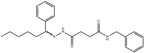 N-benzyl-4-oxo-4-[2-(1-phenylhexylidene)hydrazino]butanamide Struktur