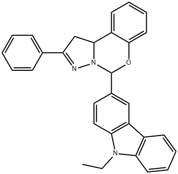 5-(9-ethyl-9H-carbazol-3-yl)-2-phenyl-1,10b-dihydropyrazolo[1,5-c][1,3]benzoxazine Struktur