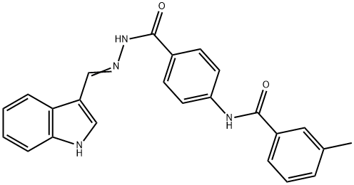 N-(4-{[2-(1H-indol-3-ylmethylene)hydrazino]carbonyl}phenyl)-3-methylbenzamide Struktur