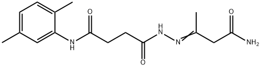 4-[2-(3-amino-1-methyl-3-oxopropylidene)hydrazino]-N-(2,5-dimethylphenyl)-4-oxobutanamide Struktur