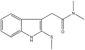 N,N-dimethyl-2-[2-(methylsulfanyl)-1H-indol-3-yl]acetamide Struktur