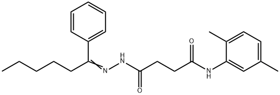 N-(2,5-dimethylphenyl)-4-oxo-4-[2-(1-phenylhexylidene)hydrazino]butanamide Struktur