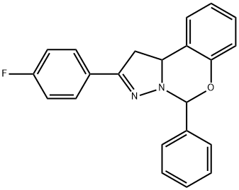 2-(4-fluorophenyl)-5-phenyl-1,10b-dihydropyrazolo[1,5-c][1,3]benzoxazine Struktur