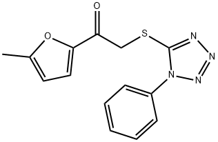 1-(5-methyl-2-furyl)-2-[(1-phenyl-1H-tetraazol-5-yl)sulfanyl]ethanone Struktur