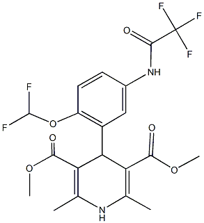 dimethyl 4-{2-(difluoromethoxy)-5-[(trifluoroacetyl)amino]phenyl}-2,6-dimethyl-1,4-dihydro-3,5-pyridinedicarboxylate Struktur