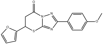 5-(2-furyl)-2-(4-methoxyphenyl)-5,6-dihydro-7H-[1,2,4]triazolo[5,1-b][1,3]thiazin-7-one Struktur