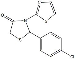 2-(4-chlorophenyl)-3-(1,3-thiazol-2-yl)-1,3-thiazolidin-4-one Struktur