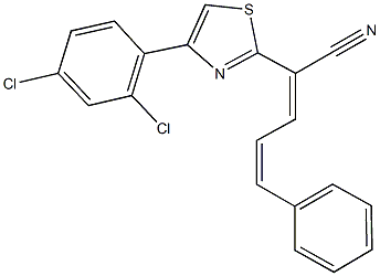 2-[4-(2,4-dichlorophenyl)-1,3-thiazol-2-yl]-5-phenyl-2,4-pentadienenitrile Struktur