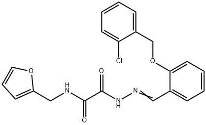 2-(2-{2-[(2-chlorobenzyl)oxy]benzylidene}hydrazino)-N-(2-furylmethyl)-2-oxoacetamide Struktur