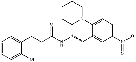 N'-[5-nitro-2-(1-piperidinyl)benzylidene]-3-(2-hydroxyphenyl)propanohydrazide Struktur