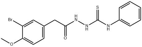 2-[(3-bromo-4-methoxyphenyl)acetyl]-N-phenylhydrazinecarbothioamide Struktur