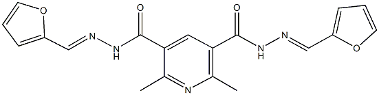 N'~3~,N'~5~-bis(2-furylmethylene)-2,6-dimethyl-3,5-pyridinedicarbohydrazide Struktur