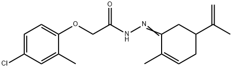 2-(4-chloro-2-methylphenoxy)-N'-(5-isopropenyl-2-methyl-2-cyclohexen-1-ylidene)acetohydrazide Struktur