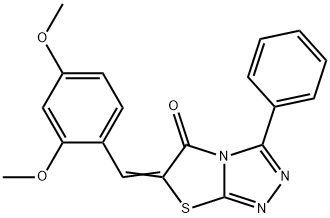 6-(2,4-dimethoxybenzylidene)-3-phenyl[1,3]thiazolo[2,3-c][1,2,4]triazol-5(6H)-one Struktur