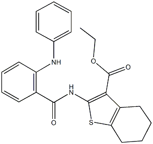 ethyl 2-({[2-(phenylamino)phenyl]carbonyl}amino)-4,5,6,7-tetrahydro-1-benzothiophene-3-carboxylate Struktur